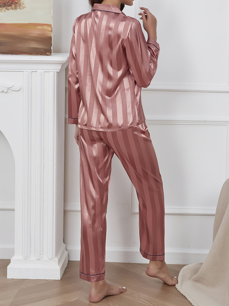 Serena | Classic Striped Satin PJ