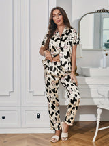 Amarae | Cow Print Satin Pyjama