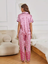 Viviana | Heart Print Satin Pajama