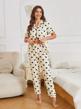 Cassandra | Heart Print Satin PJ