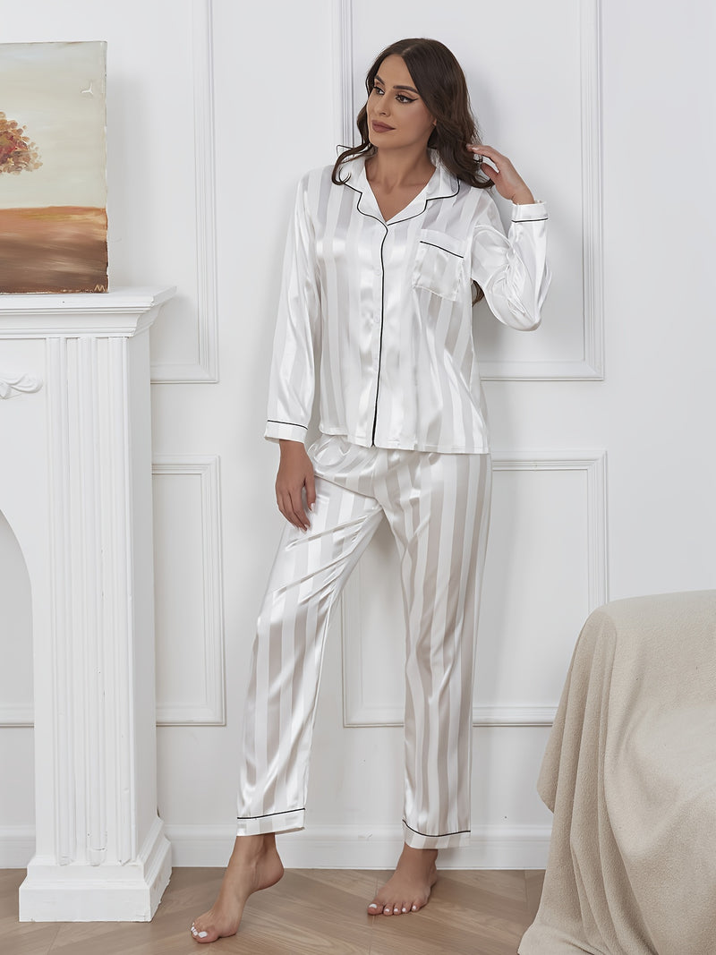 Serena | Classic Striped Satin PJ